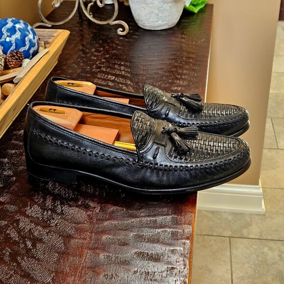 Domani Men\'s Classic Black Tassel Loafers s-l400.jpg main image 3
